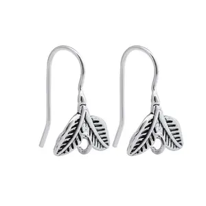 Gancio per auricolari a U in argento Sterling 925 retrò con gancio per l'orecchio a foglia con anello di salto per orecchini accessori per la creazione di gioielli all'ingrosso