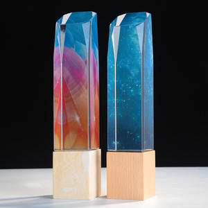 थोक कंपनी वार्षिक बैठक पुरस्कार रंग मुद्रित क्रिस्टल ट्रॉफी लकड़ी क्रिस्टल ट्रॉफी - Product Image 5