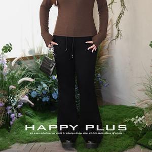 กางเกงขาบานผ้าถักสีดำสำหรับผู้หญิง Happy Plus รุ่น N9006 ไซส์พลัส ระบายอากาศได้ดี ยืดหยุ่นได้ - Product Image 5