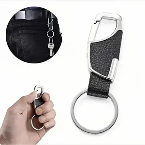 Portachiavi da Cintura in Pelle per Uomo d'Affari, Anello Portachiavi in Lega da Appendere in Vita, Portachiavi Auto Antifurto per Regalo Promozionale Aziendale - Product Image 3