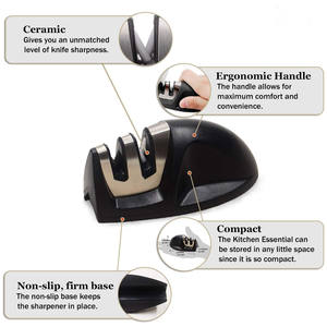 Tungsten Steel <b>Knife</b> Sharpener With Stainless Steel Rods Manual Sharpening <b>Tool</b> For Kitchen <b>Knives</b> ABS Base ND 079 - Product Image 3