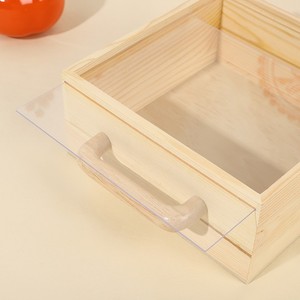 Wooden <b>Gift</b> <b>Box</b> <b>With</b> Acrylic <b>Lid</b> Rectangle Pine Handmade For Holidays Birthdays Weddings Packaging - Product Image 2