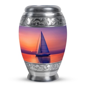 Elegant Engraved Metal Cremation Urn, Brass <b>Memorial</b> Urn for Ashes Durable Funeral <b>Keepsake</b> from Indian Supplier - Product Image 5