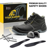Chaussures de sécurité pour le travail minier certifiées CE S3 en cuir noir, embout en acier, anti-perforation, antistatiques, résistantes à l'huile et antidérapantes, semelle en PU pour hommes