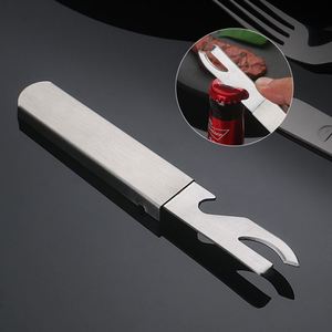 Modern Portable Outdoor Knife Fork Spoon with Bottle Opener Stainless Steel <b>Cutlery</b> <b>Set</b> for Camping <b>Picnic</b> - Product Image 3