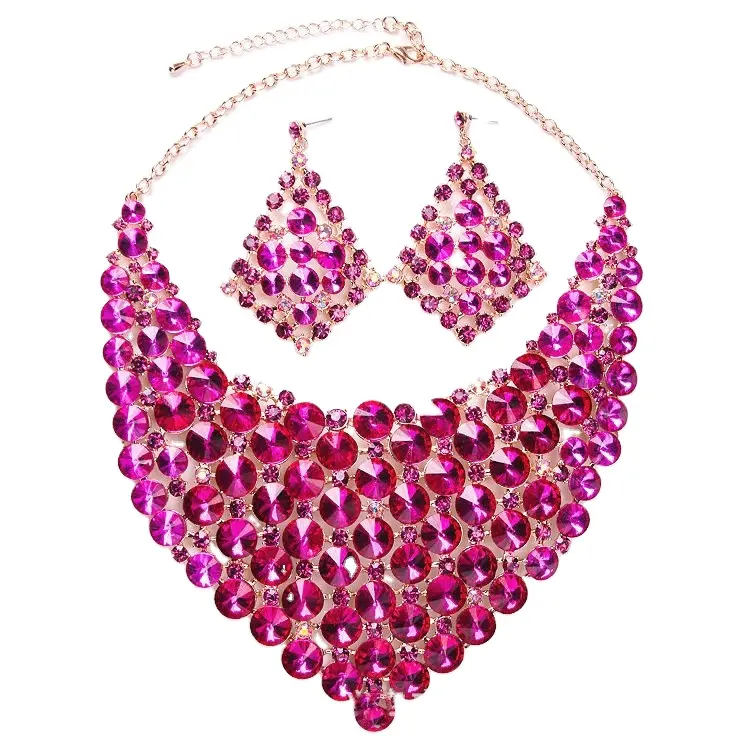 Artilady Hochzeit Abendessen Kristall Halskette Ohrring Ring Sets von Luxus schmuck für Frauen