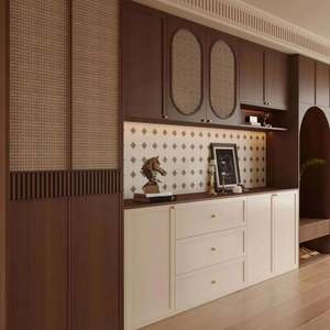 Walnut Retro Style Sideboard Practical Dining Room Furniture for Apartment Hotel Living Room General Home Furniture Made Wood - Product Image 1