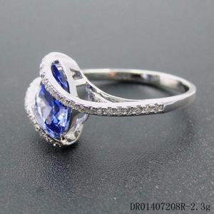2020 Incredible Designs 925 Sterling <b>Silver</b> Tanzanite CZ Ring with <b>White</b> Cz Rhodium Plated Jewelry Sets - Product Image 4