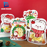En stock, prix de gros, sachets de bonbons colorés pour enfants, design de biscuits, décorations de Noël, emballage cadeau