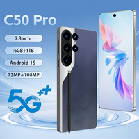 Teléfono Celular Desbloqueado al por Mayor con Doble SIM, Camon 50 Pro, Pantalla de 7.3 Pulgadas, Cámara de 108MP, Octa Core, 16GB+1TB, Android 15, Smartphone 5G