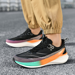 Zapatos Deportivos Casuales Modernos para Hombre con Cordones, Diseño de Tela Tejida Cómoda, Amortiguación de Impactos, Antideslizantes, Suaves, para Todas las Temporadas - Product Image 4