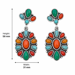 Orecchini pendenti multicolori da donna, stile bohémien vintage, accessori per l'uso quotidiano - Product Image 5