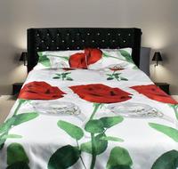 Parure de draps de style européen et américain, imprimée en 3D avec une grande rose rouge, imperméable, 100% polyester, antistatique, 400TC