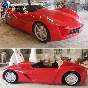 منحوتة سيارة سباق مكشوفة من الألياف الزجاجية بتصميم مخصص، طلاء عالي اللمعان، مقاعد داخلية سوداء، مصنوعات من الراتنج، تدعم تصنيع المعدات الأصلية/تصنيع التصميم الأصلي، لون أحمر - Product Image 5