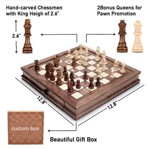 Ensemble de jeux d'échecs de luxe, en bois, ludo multifonctionnel, jeu de société, offre spéciale,