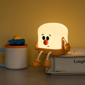 Toast Boy Cute Night Light <b>Square</b> Led Warm White USB Powered Bedside Lamp For Kids Room Decor - Product Image 1