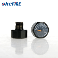 Extincteur Okefire M10 avec manomètre miniature en laiton de 19 mm, 12 bars, pompe à main à air comprimé, régulateur HPA de plongée 15g