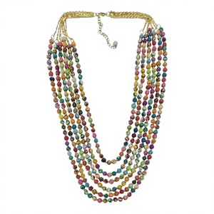 Collar de Cuentas Multicolor de Varias Capas Barode, Joyería para Mujer, Estilo Tribal, Pieza de Moda, Hecho a Mano - Product Image 1