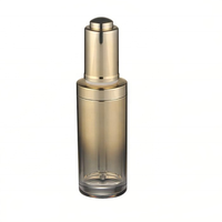 Flacon compte-gouttes cosmétique en acrylique de 20 ml et 30 ml avec bouchon doré et impression sérigraphique pour emballage cosmétique