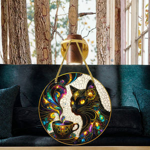 Vente flash : Attrape-soleil artisanal Exim Cat en acrylique, prisme en verre teinté pour la décoration d'intérieur Art Déco, anniversaire, décoration de fenêtre suspendue - Product Image 2