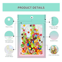 Sacs en plastique laser Holo Mylar imprimés personnalisés pochettes anti-odeur stockage refermable à fermeture éclair emballage holographique