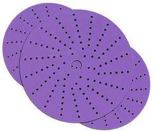قرص كاشط سيراميكي أرجواني متعدد الثقوب مقاس 6 بوصات (150 مم) من الألومينا بدرجة خشونة P120-600 لتلميع طلاء السيارات، إنتاج المصنع الأصلي - Product Image 1