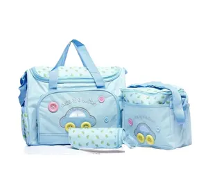 Manufacturer Latest Model 4 Pieces Baby Bags Set Mummy Travel Nappy Bag For Mommy Waterproof Baby Nappy Bag
