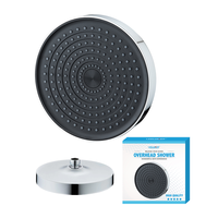 Pommeau de douche pluie rond de 20cm-Pommeau de douche de spa en plastique ABS chromé (montage fixe)