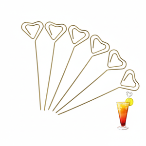 Palillos de Aceitunas Elegantes de Metal, Reutilizables, de Acero Inoxidable, Aptos para Lavavajillas, Resistentes, Esenciales para Fiestas, Bares y Cocina - Product Image 1