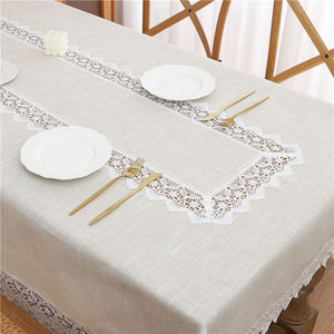 Tovaglia di lusso in poliestere satinato ricamo personalizzato banchetto di nozze decorazione formale cena - Product Image 3