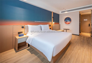 Factory Wholesale Price Modern Wood Veneer Hotel <b>Bed</b> <b>Frame</b> With Upholstered <b>Soft</b> Panel For 3 Star Hotel Guest Room - Product Image 4