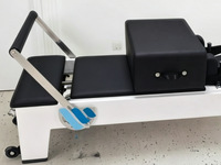 Reformer Pilates Premium, Rangka Kayu Solid Sambungan Jari dengan Cat Putih Ramah Lingkungan, Peralatan Pilates untuk Rumah atau Studio