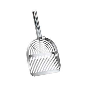 Lange steel steelende ergonomische handgreep, roestvrij en waterdicht ontwerp, kattenbakschep van metaal voor de kattenbak - Product Image 6