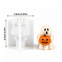 Moule en silicone 3D Candyer Halloween pour bougies DIY, décoration de fête à domicile, moules à gâteaux et chocolats en silicone