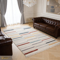 Tapis 100% polyester haute densité LandScopeTech, antidérapant, insonorisant, tissé à la machine, à poils coupés, jacquard, hauteur de poils 9-10 mm