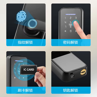 Serrure de porte électronique à empreinte digitale pour porte en bois d'intérieur, déverrouillage par application, carte RFID, téléphone NFC, TTlock, antivol, maison, bureau, appartement