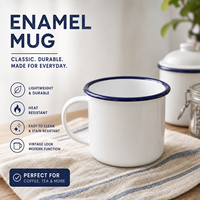 Mug en émail blanc et bleu, tasse à café en métal avec imprimé citrouille et fantôme, pour fournisseur de cadeaux en gros, ensembles promotionnels 350-700ml