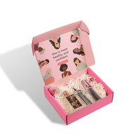 Boîtes d'emballage en carton ondulé pour parfums, coffrets cadeaux cosmétiques roses personnalisés avec logo, pour envoi postal en gros