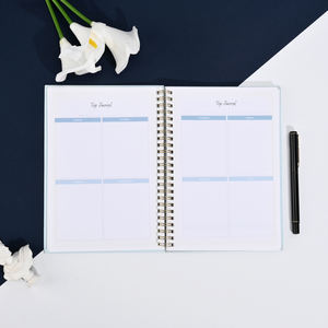 Personalizado personalizado hoja de oro impresión del logotipo A5 semanal diario boda viaje Fitness Agenda diario organizador espiral planificador - Product Image 4