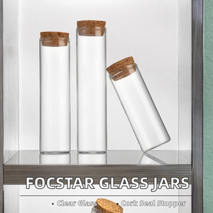 Bocaux de rangement en verre transparent 15 ml, tubes à essai cylindriques vides avec <span class=keywords><strong>bouchon</strong></span> en liège, épaisseur 1,5 cm, sérigraphiés - Product Image 2