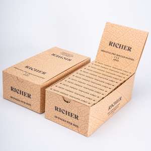 Branded 109 Unbleached <b>Brown</b> Pre <b>Roll</b> Cone <b>Papers</b> with <b>Paper</b> Tip Bulk Box 6 Piece Per Case - Product Image 6