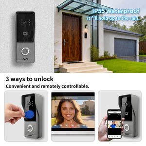 <span class=keywords><strong>Interphone</strong></span> vidéo Tuya 10 pouces 2 fils 1080P résistant à l'eau avec antenne intégrée RFID pour projet de rénovation d'appartement - Product Image 3