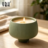 YBH Porte-bougie de Noël nordique minimaliste fait main en céramique écologique à surface mate, vide, pour décoration intérieure