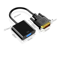 Convertidor DVI a VGA 1080P, Adaptador DVI 24+1 Macho a VGA Hembra para Tarjeta Gráfica de Escritorio a Monitor VGA o Proyector