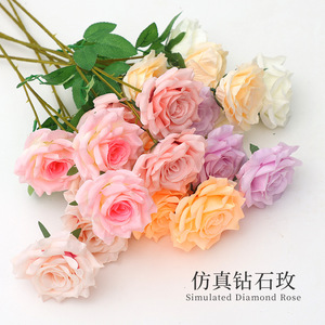 Rosa de Diamante Simulada, Flor de Seda Plástica de Alta Simulación, Decoraciones para Bodas, Accesorios para Fotografía en Exteriores, Decoración del Hogar - Product Image 6