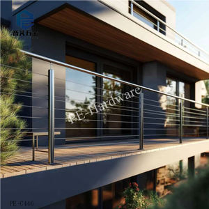 Balustre <span class=keywords><strong>de</strong></span> <span class=keywords><strong>Terrasse</strong></span> <span class=keywords><strong>en</strong></span> Acier Inoxydable 304 Brossé, Câble <span class=keywords><strong>en</strong></span> <span class=keywords><strong>PVC</strong></span> pour Balcon, Rampe d'Escalier, Plancher, <span class=keywords><strong>Balustrade</strong></span> - Product Image 4