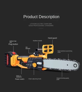 Scie à chaîne sans fil portable personnalisée, à une main, sans balais, à batterie lithium, petite scie de déboisement domestique, haute performance industrielle OEM - Product Image 6