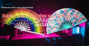 Abanico Plegable de Alta Calidad y Gran Sonido, Diseño Personalizado LGBT Arcoíris Orgullo, de Plástico de Alta Visibilidad - Product Image 5