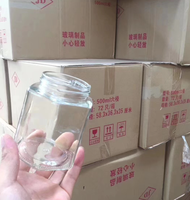 Bocal en verre hexagonal avec couvercle à bouchon à vis 45ml-730ml bocal scellé transparent pour sauce confiture de miel pour le stockage de service