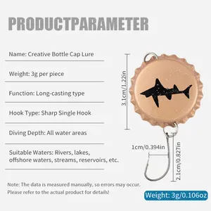 TGD <span class=keywords><strong>Meilleur</strong></span> lot de 5 leurres de pêche en métal en forme de bouchon de bouteille, 31 mm, 3 g, appât de pêche pour <span class=keywords><strong>brochet</strong></span>, <span class=keywords><strong>brochet</strong></span>, hameçon simple, appât dur d'eau douce - Product Image 3